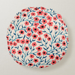 Coussins Ronds motif vintage fleuri sans couture avec fleur abstr