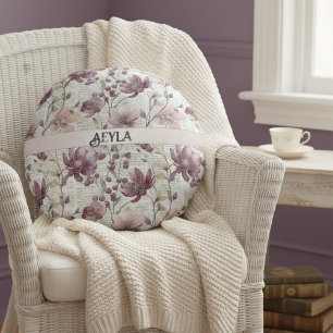 Coussins Ronds Motif vintage Floral Newspaper