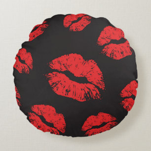 Coussins Ronds motif vintage rouge transparent sur arrière - plan