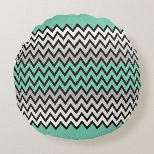 Coussins Ronds Motif ZIGZAG - noir blanc gris + votre idée