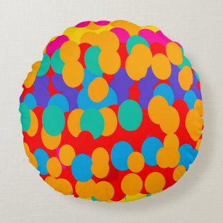 COUSSINS RONDS MOTIFS BULLLES JOYEUX COULEURS MIXTES