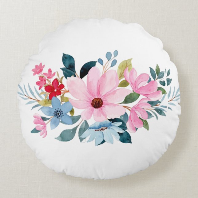 Coussins Ronds Motifs de fleurs (Devant)