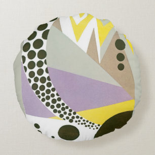 Coussins Ronds Motifs géométriques Jazz Pochoir Art Déco Vintage