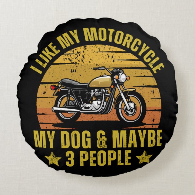 Coussins Ronds Moto de chien (Devant)