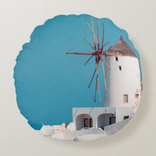 Coussins Ronds moulin Brown et blanc