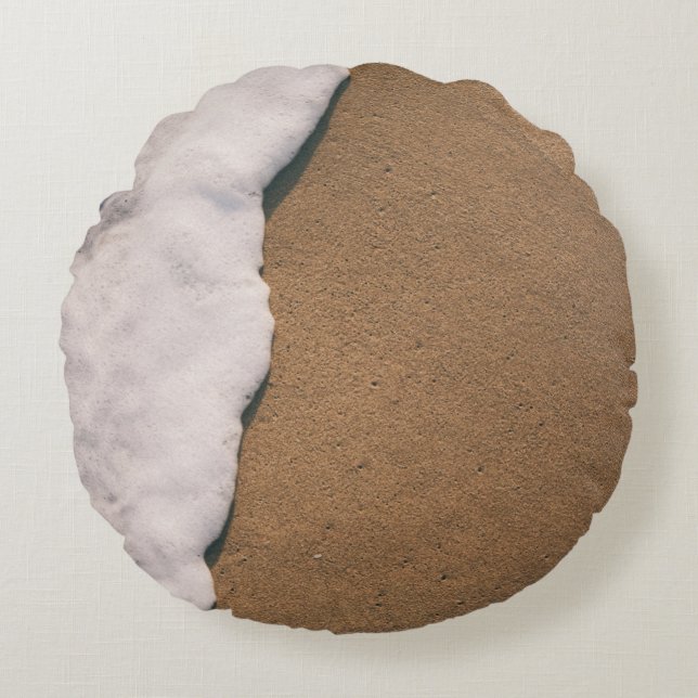 Coussins Ronds Mousse de mer sur sable (Devant)