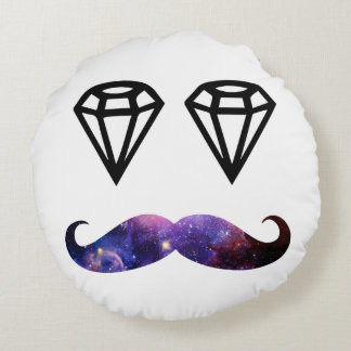 Coussins Ronds Moustache et diamants
