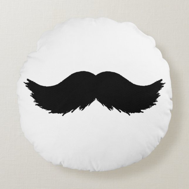 Coussins Ronds Moustache noire furtive (Devant)