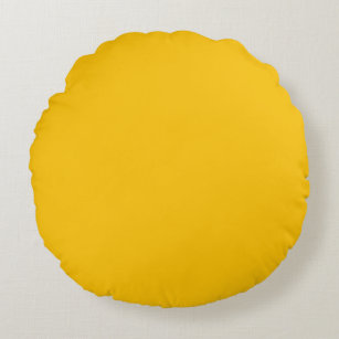 Coussins Ronds Moutarde citron jaune foncé de couleur solide
