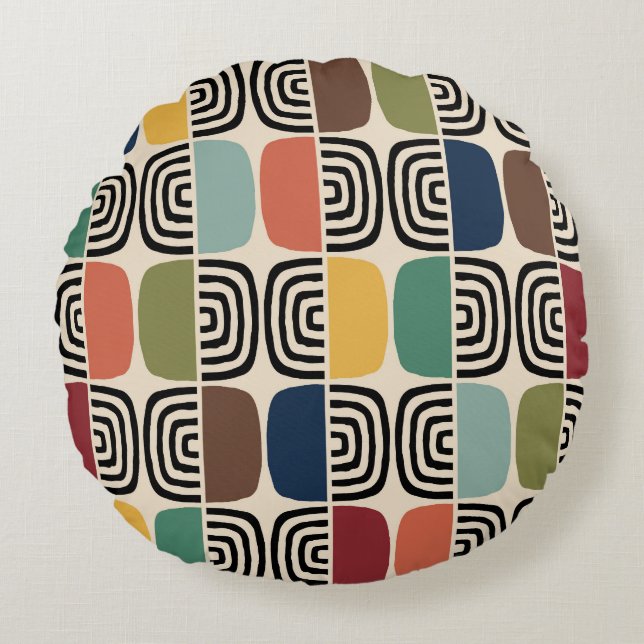 Coussins Ronds Moyen-siècle Âge atomique moderne (Devant)