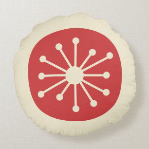 Coussins Ronds Moyen-siècle moderne de l'ère atomique Rétro minim