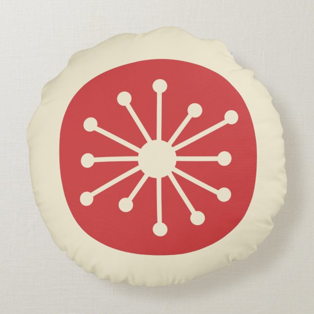 Coussins Ronds Moyen-siècle moderne de l'ère atomique Rétro minim (Dos)