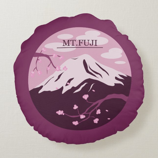 Coussins Ronds Mt. Fuji (rose) (Dos)