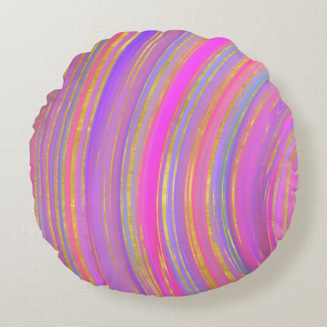 Coussins Ronds Multicolore et or (Devant)