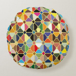Coussins Ronds Multicolore geometric patterns with octagon shapes