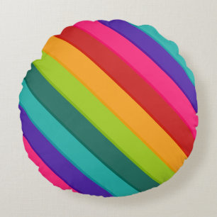 Coussins Ronds Multicolore rayé