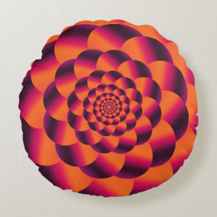 Coussins Ronds Multicolored psychedelic background, funky vortex 