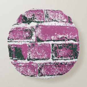 COUSSINS RONDS MUR DE BRIQUES