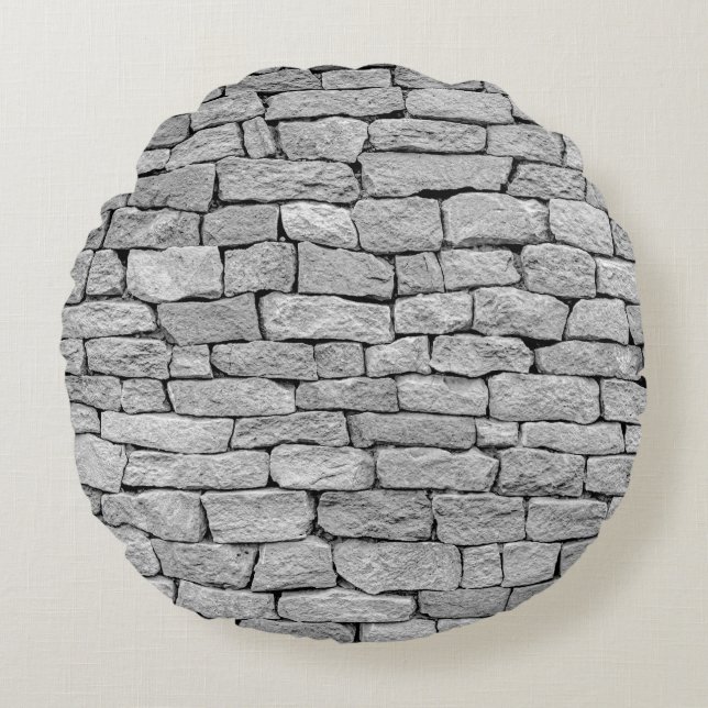 Coussins Ronds Mur en pierre grise, arrière - plan abstrait. (Devant)