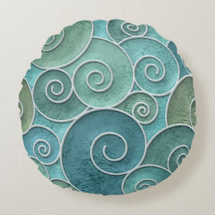 Coussins Ronds Mur plâtre texture transparente avec motif tourbil