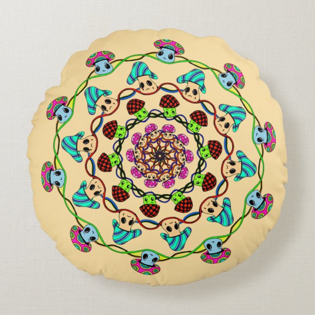 Coussins Ronds mushroom madness  (Devant)