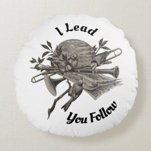 Coussins Ronds Musique Enseignant Chef de bande Instruments Vinta