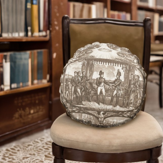 Coussins Ronds Napoléon Bonaparte et Tsar Alexandre Ier (Créateur téléchargé)