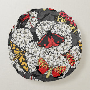 Coussins Ronds Nappes phréatiques sur hydrangée blanche