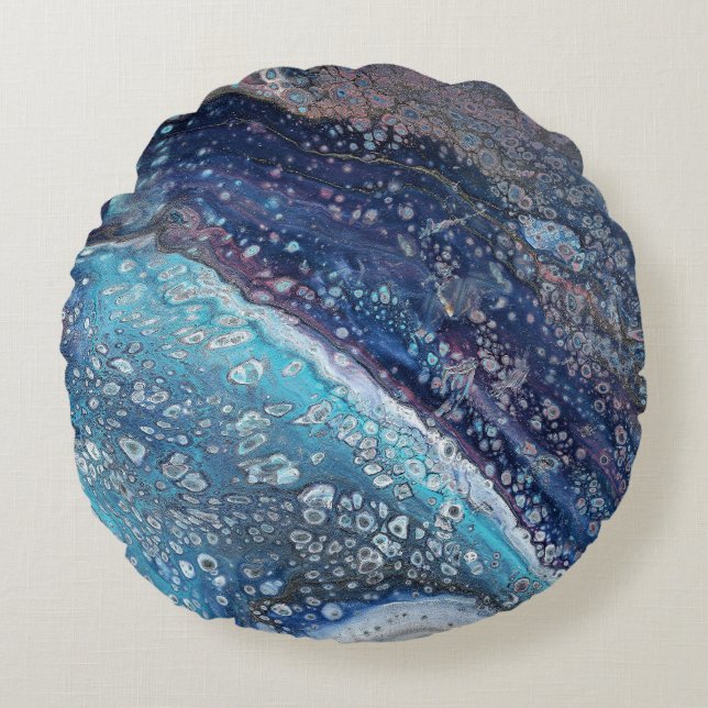 Coussins Ronds Natural Attraction 2 Blue Geode Accent Pillow (Devant)