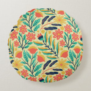 Coussins Ronds Nature Foliage : Floral Motif sans joint.
