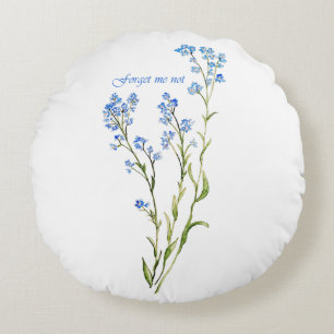 Coussins Ronds Ne m'oubliez pas Fleur de jardin personnalisée à l