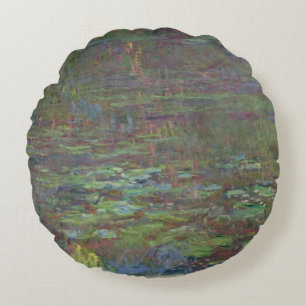 Coussins Ronds Nénuphars de Claude Monet   au coucher du soleil