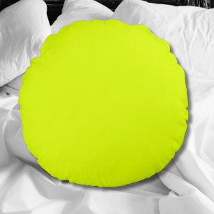 Coussins Ronds Neon Chartreuse couleur solide Classique