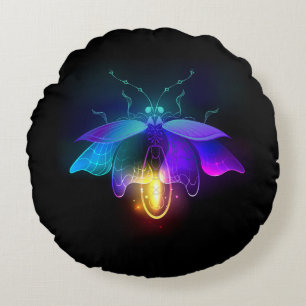 Coussins Ronds Neon Firefly sur noir