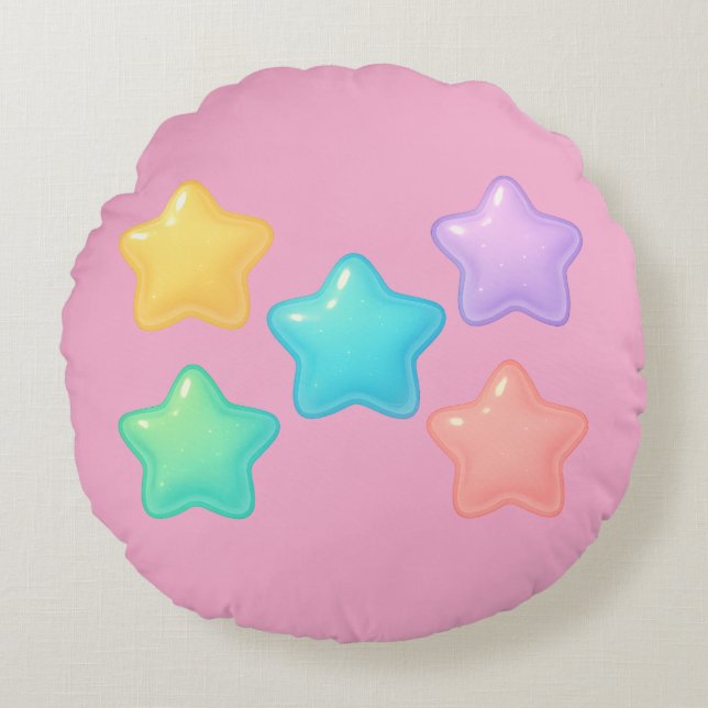 Coussins Ronds Neon Jelly Star Pillow | Cute Kawaii Glow  (Devant)