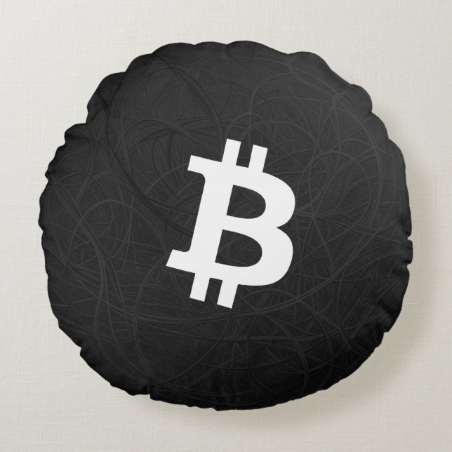 Coussins Ronds Neurone Bitcoin Noir (Devant)