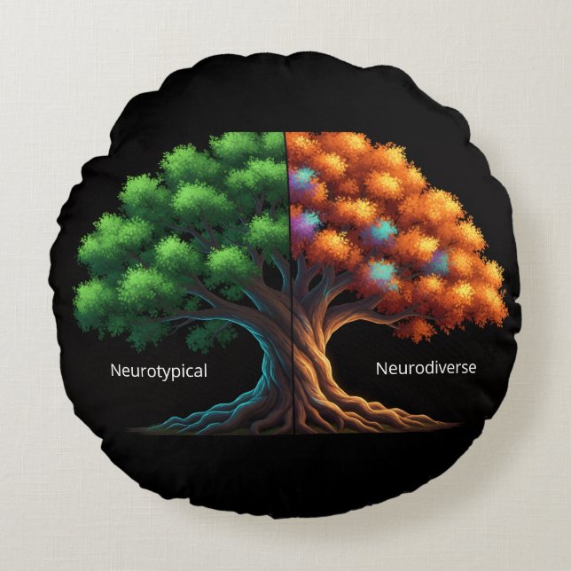 Coussins Ronds Neurotypical vs. Neurodiverse (Devant)