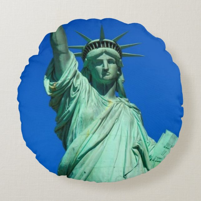 Coussins Ronds New York, statue de la liberté (Devant)