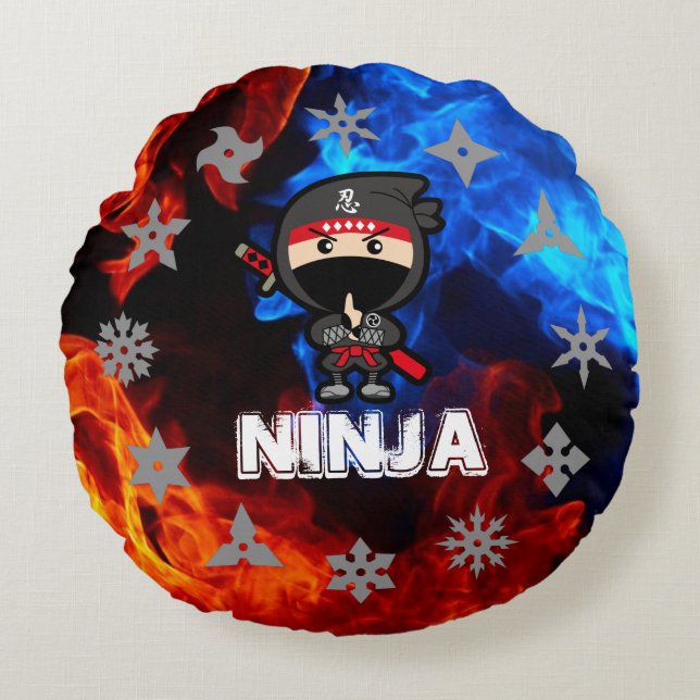 Coussins Ronds Ninja Boy (Devant)