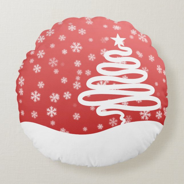 Coussins Ronds Noël blanc (Devant)