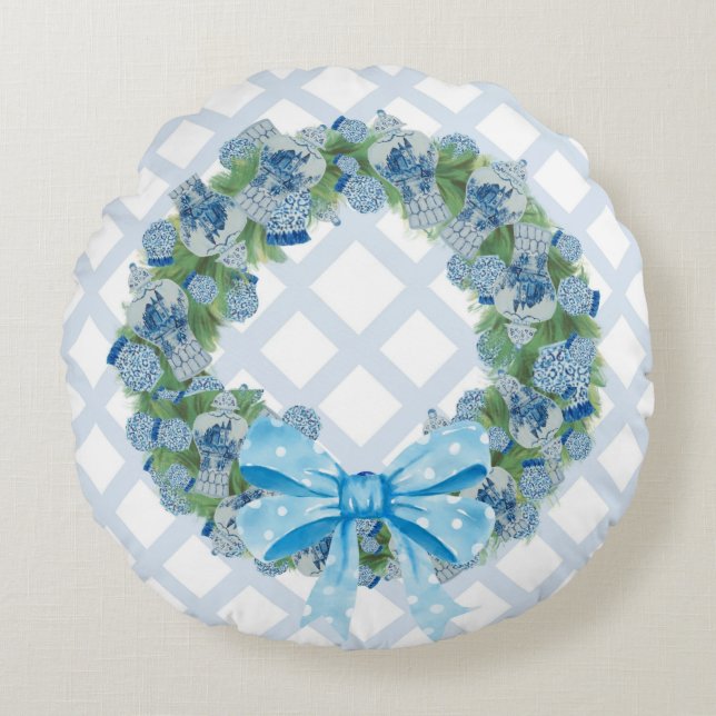 Coussins Ronds Noël Chinoiserie Ginger Jar Jars  (Devant)