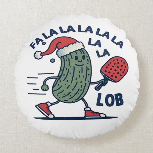 Coussins Ronds Noël de Pickball (Devant)