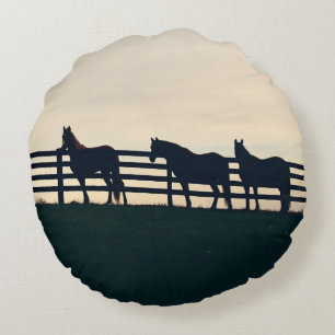 Coussins Ronds Noël des fêtes des chevaux de Troie