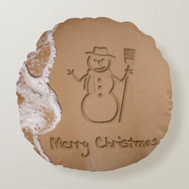 Coussins Ronds Noël en été (Devant)