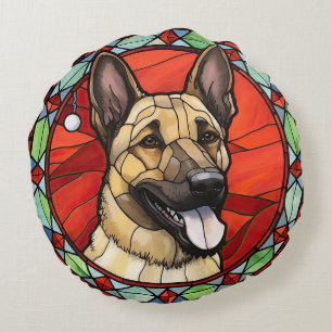 Coussins Ronds Noël Malinois Belge en Verre