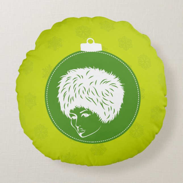 Coussins Ronds Noël Modish Lime (Devant)