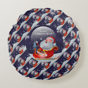 Coussins Ronds Noël Père Noël Élégant Cadeau