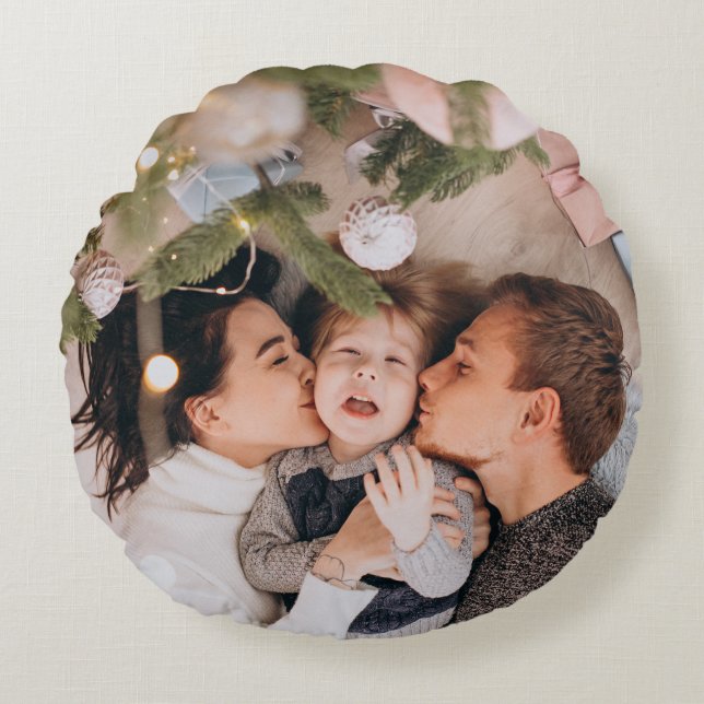 Coussins Ronds Noël personnalisé (Devant)