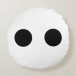 Coussins Ronds Noir Blanc Funny Mignonne Visage Yeux Cadeau éléga<br><div class="desc">Conçu avec un design de visage drôle en noir et blanc double couleur arrière - plan personnalisé!</div>