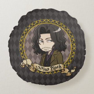Coussins Ronds Noir de Sirius d'Anime